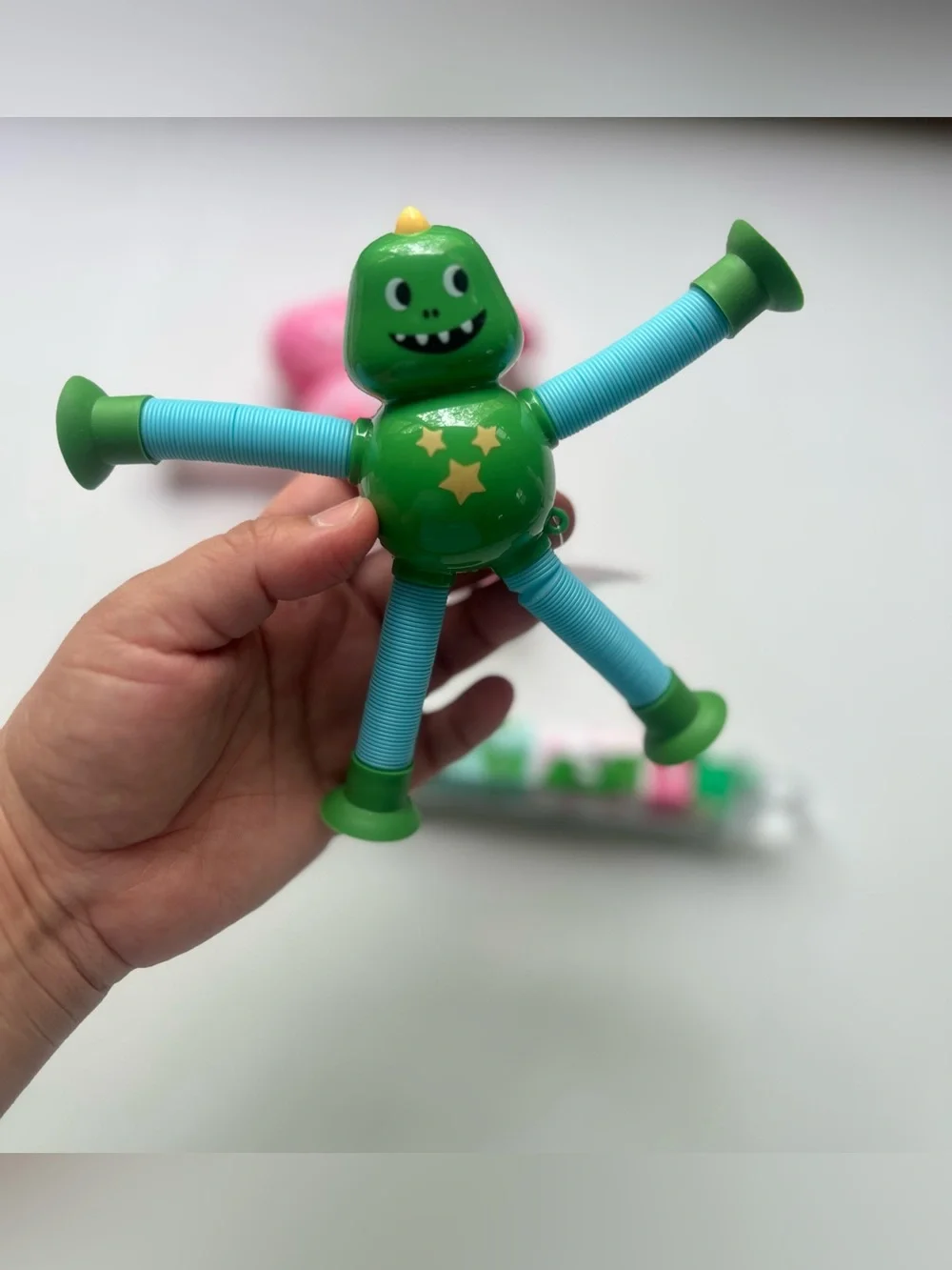 Target Pink & Green Stretch Pop Figures with Green Block Tube